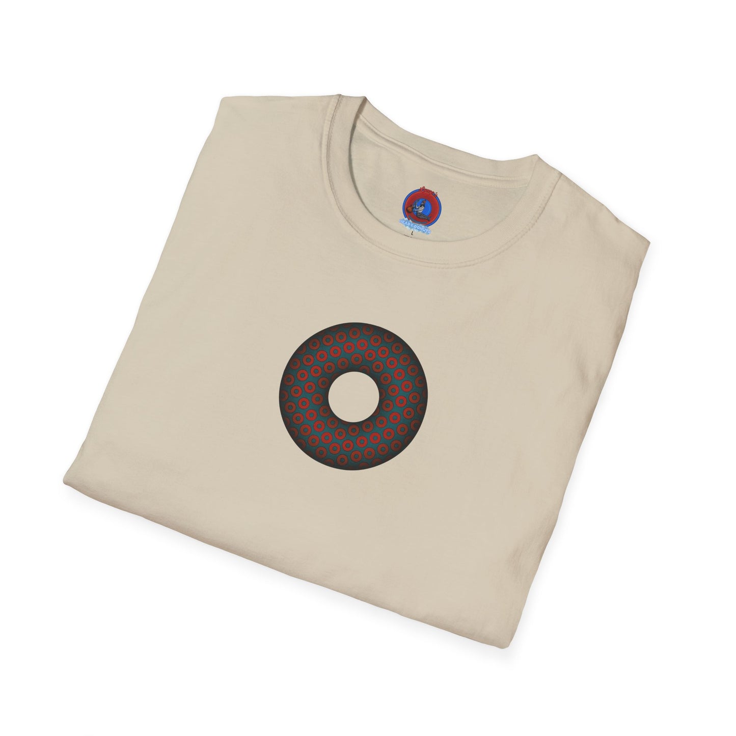 Plain Donuts/Unisex Soft-Style - "Plain Paradoxical Grided Donuts" - red/faded navy donuts