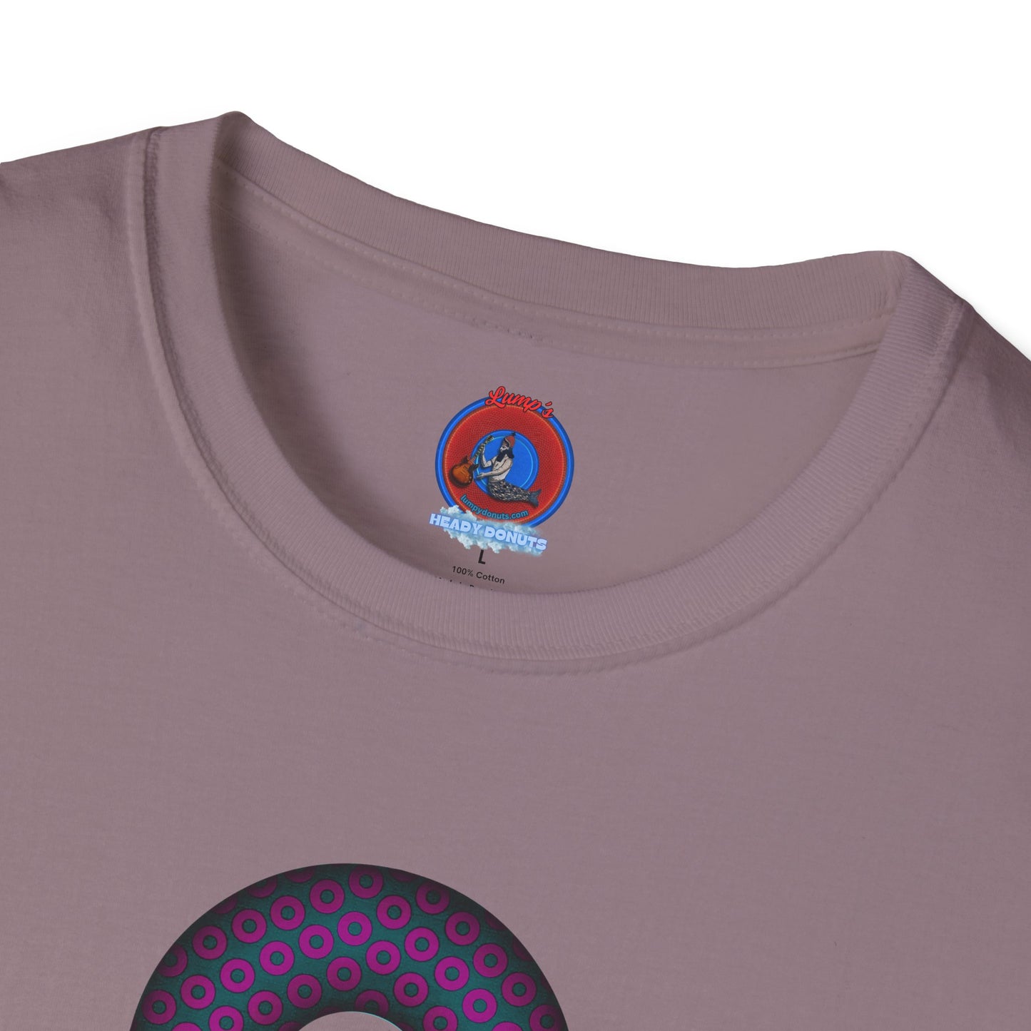 Plain Donuts/Unisex Soft-Style - "Plain Paradoxical Grided Donuts" - dark magenta/faded navy donuts