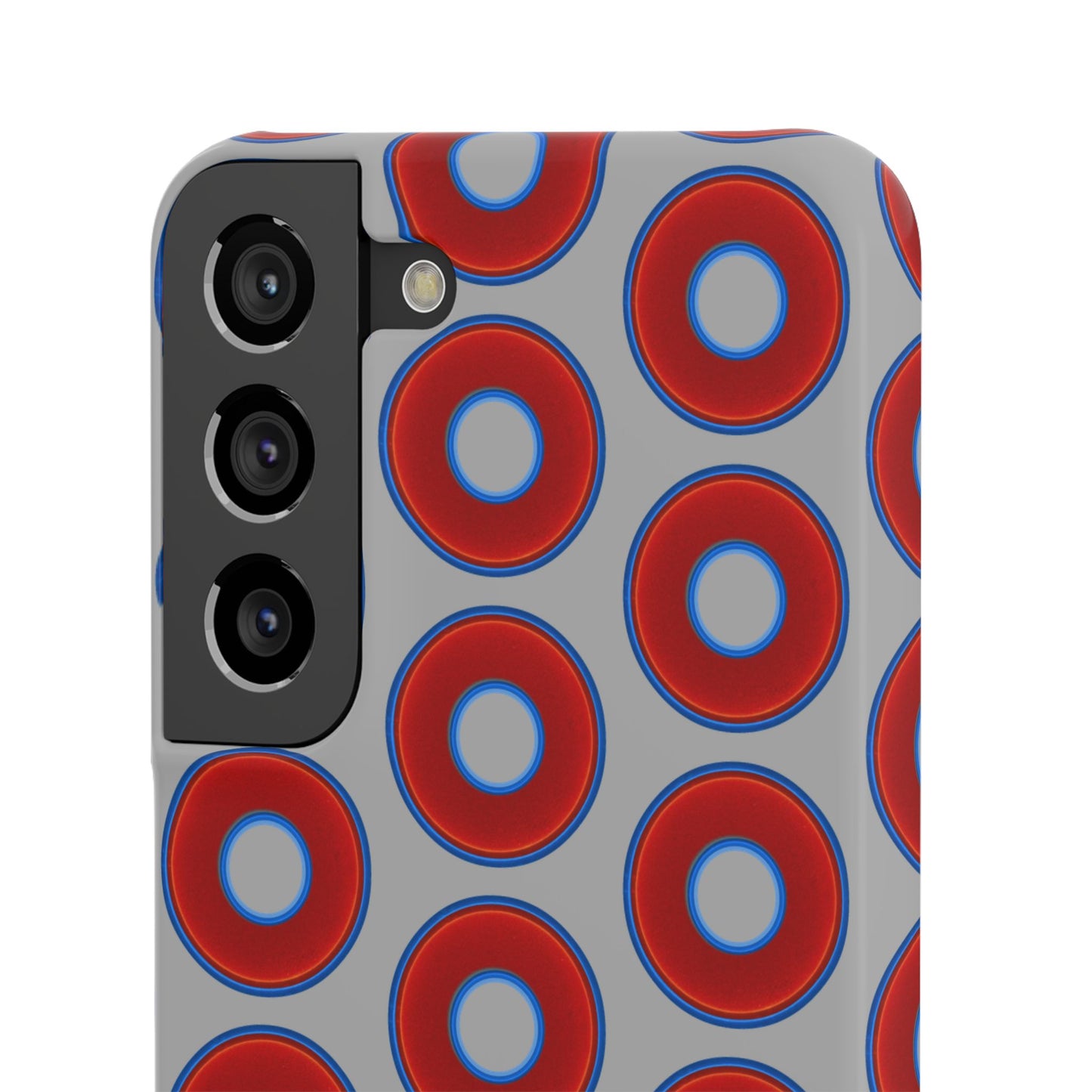 Lumpy Donut Snap Case - red vivid donut print w/light gray background