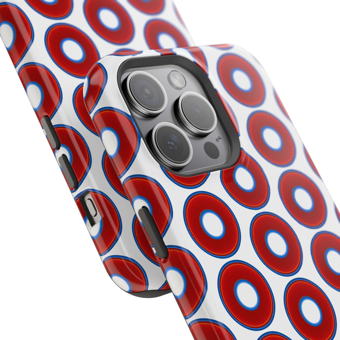 Magnetic Tough Donut Case - red vivid donut print w/white background
