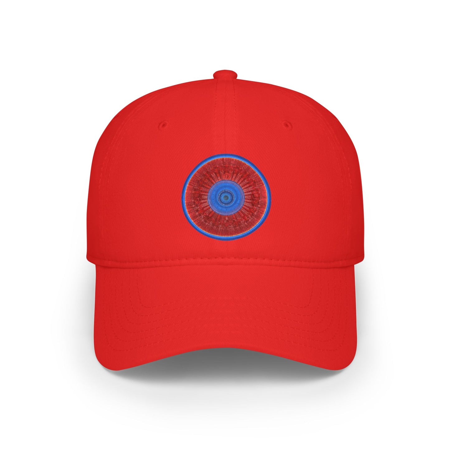 Lumpy Donut Baseball Cap - "Graphic Translation Donut Cap" - vivid red tube donut w/ - variant 1