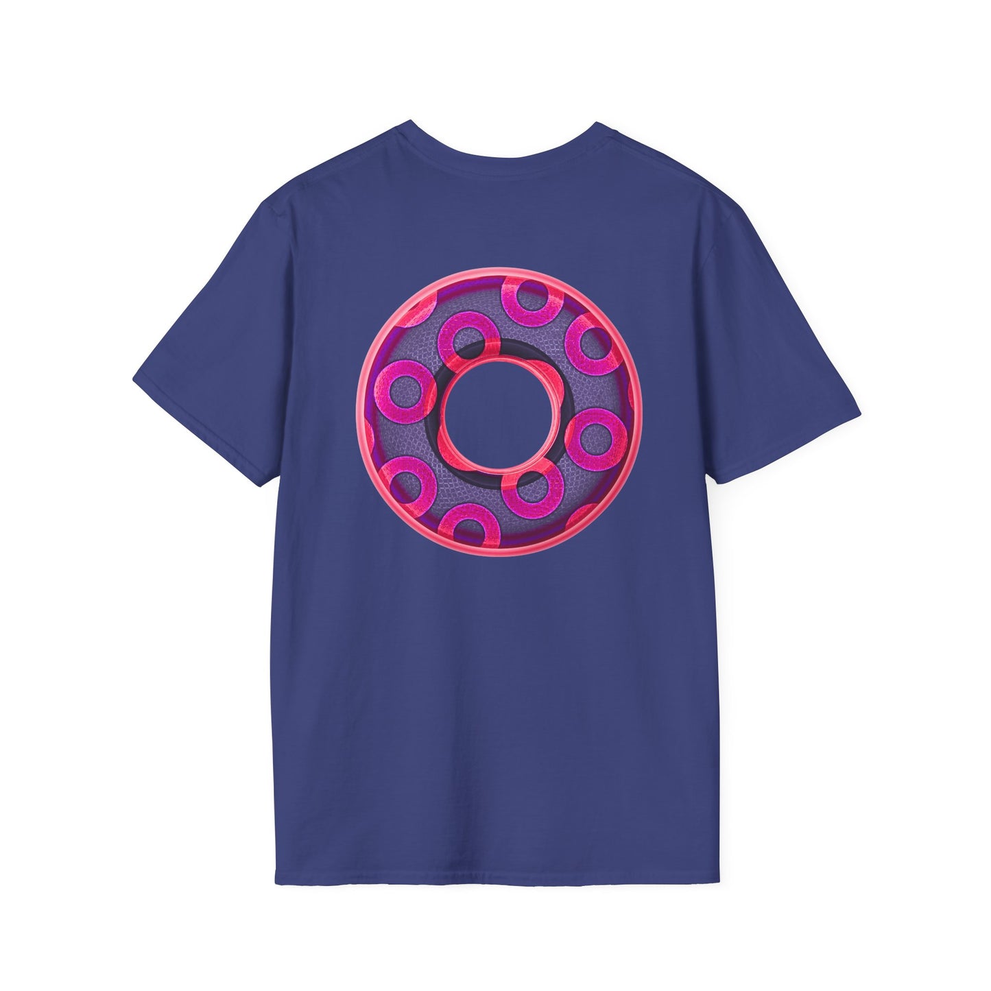 Plain Donuts/Unisex Soft-Style - "Plain Rustic Paradoxical Donuts" - magenta/dark purple donuts