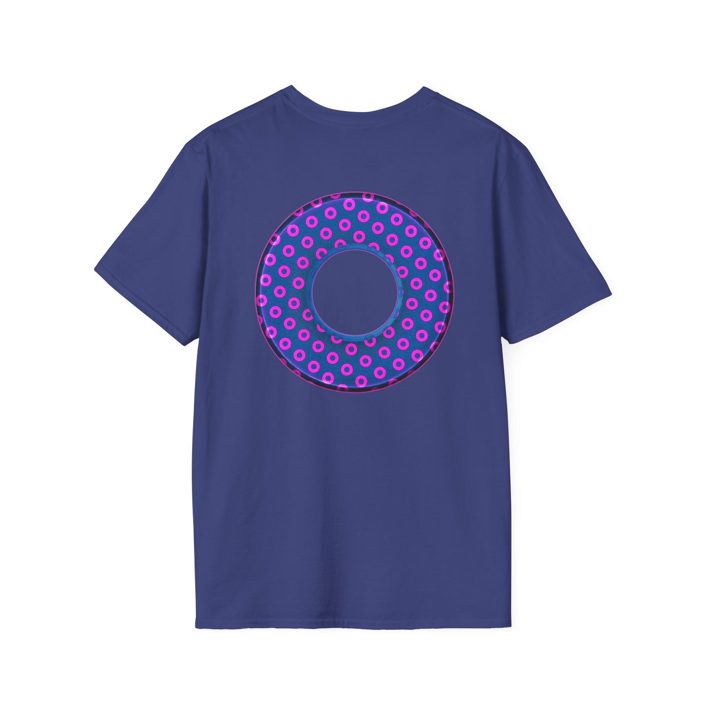 Plain Donuts/Unisex Soft-Style - "Plain Electric Paradoxical Donuts" - pink/dark blue donuts