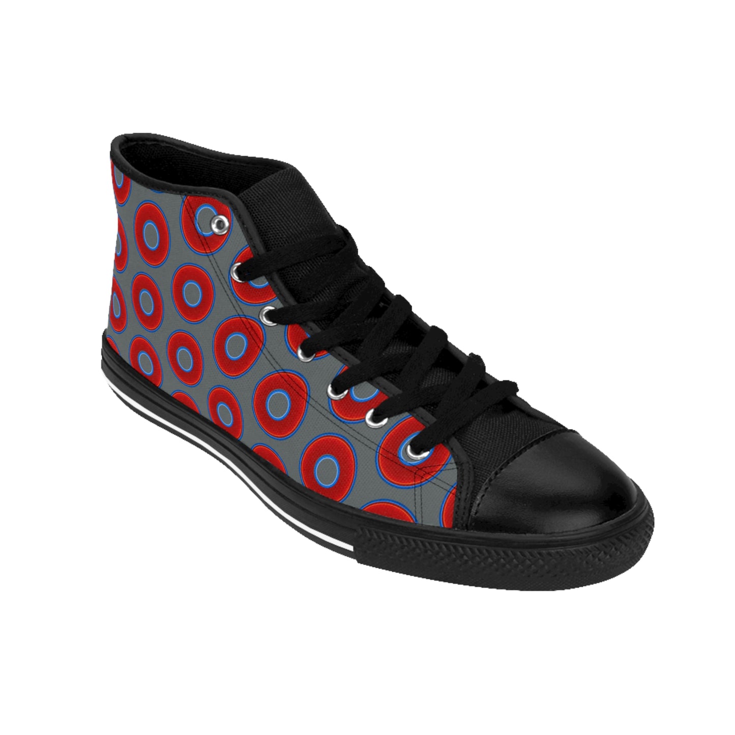 Men's Cushiony Convectors - High Tops - red vivid donuts w/dark gray background