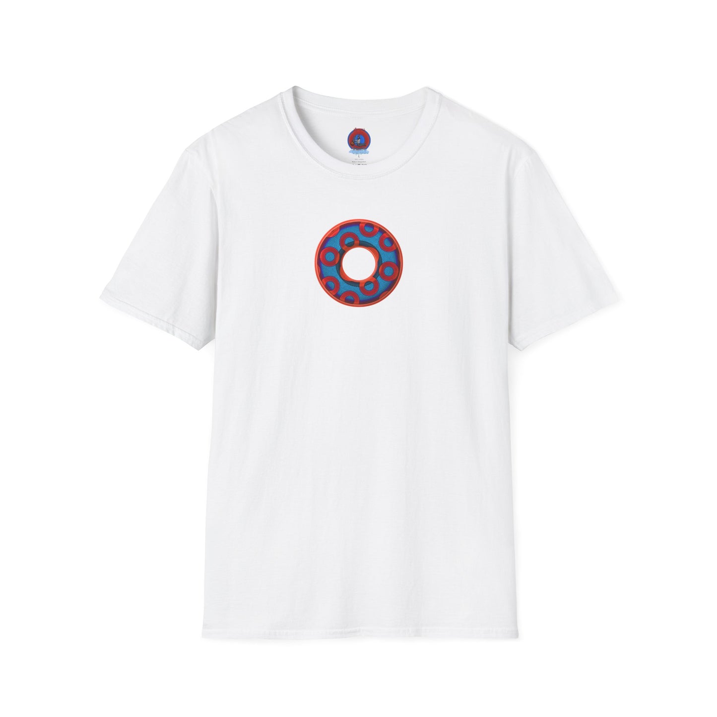 Plain Donuts/Unisex Soft-Style - "Plain Rustic Paradoxical Donuts" - red/light royal blue donuts