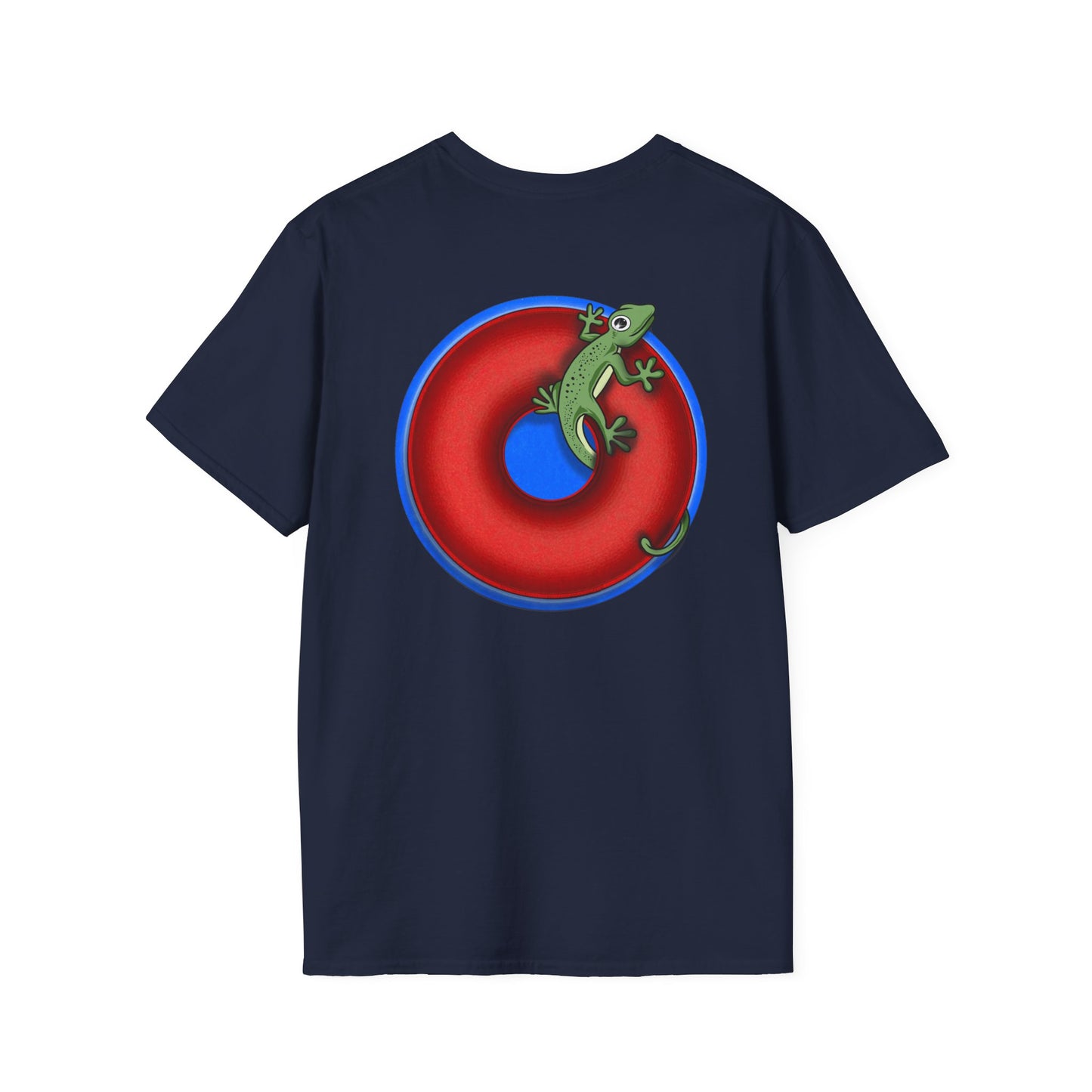 Classic Donut Tee - Unisex Soft-Style - "Practically Extinct Tee Shirt" - plump vivid red donut- variant 2