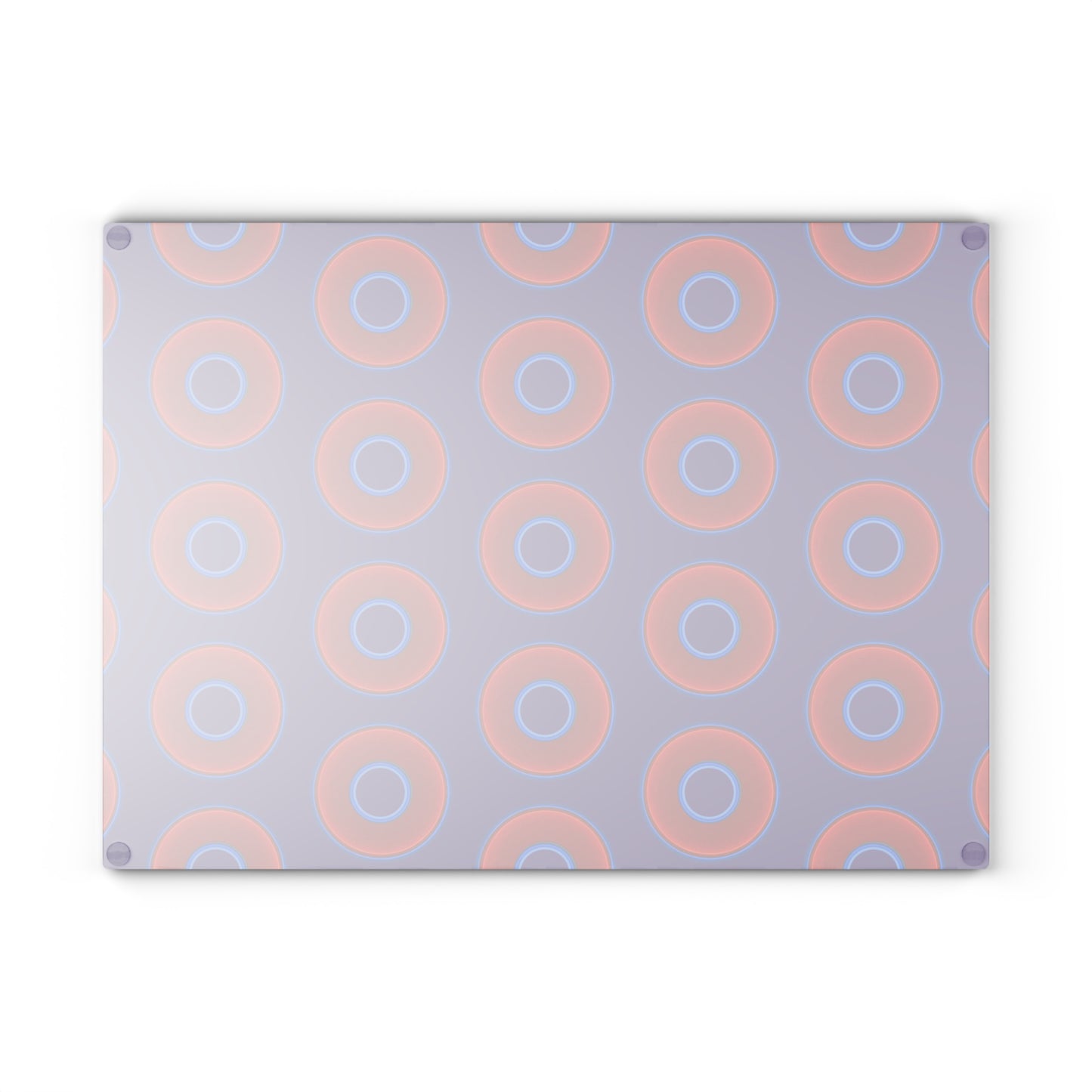 My Friend's Cutting Board - vivid red donuts w/purple background