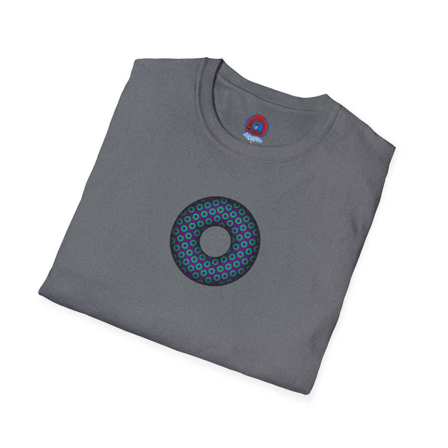 Plain Donuts/Unisex Soft-Style - "Plain Paradoxical Grided Donuts" - green/purple donuts
