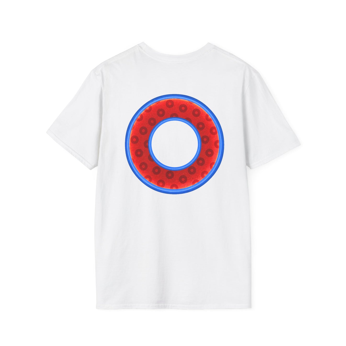Plain Donuts/Unisex Soft-Style - "Plain Wide Mouthed Paradoxical Donuts" - red/medium royal blue donuts