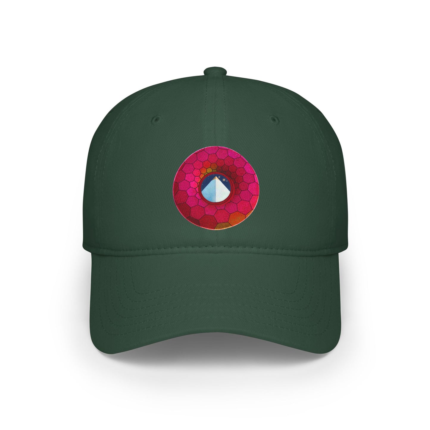Lumpy Donut Baseball Cap - "Limestone Donut Caps So Large" - variant 5 - magenta hexadonut w/