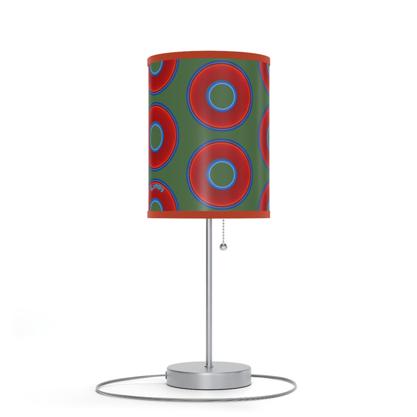 Lumpy Accent Lamps - red vivid donuts w/dark green background