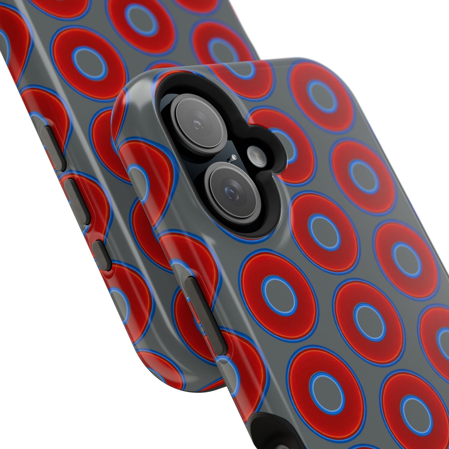 Magnetic Tough Donut Case - red vivid donut print w/dark gray background