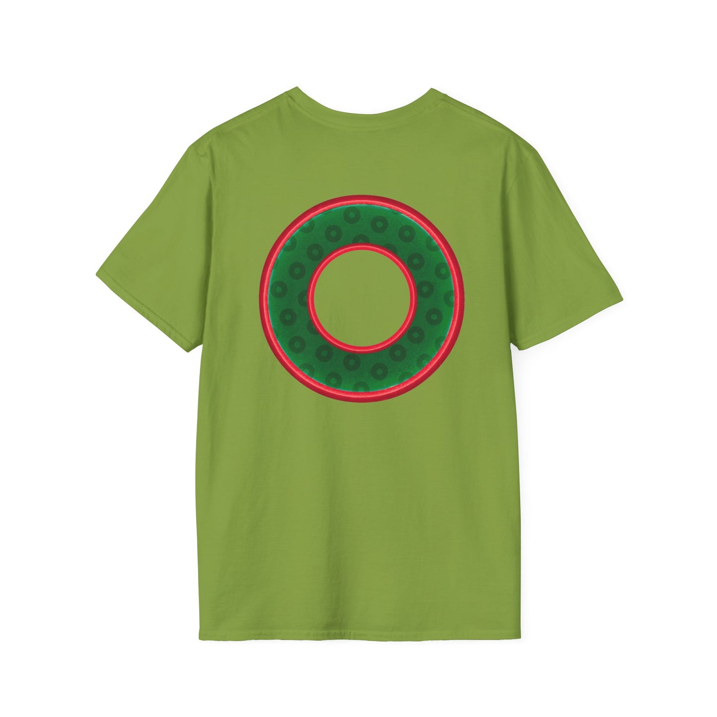 Plain Donuts/Unisex Soft-Style - "Plain Wide Mouthed Paradoxical Donuts" - dark green/red donuts