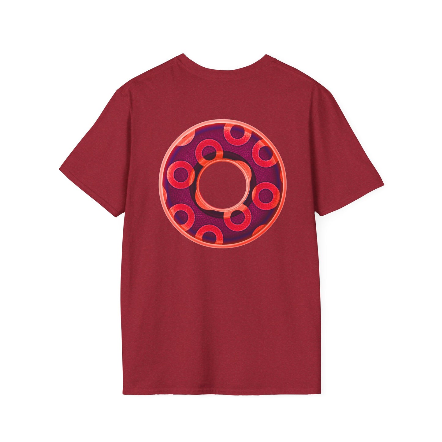 Plain Donuts/Unisex Soft-Style - "Plain Rustic Paradoxical Donuts" - bright red/burgundy donuts