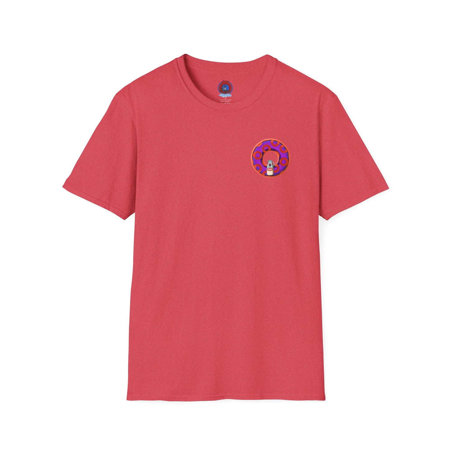 Classic Donut Tee - Unisex Soft-Style - "Wooked Cream - YEMSG Donut " -purple/red rustic paradox donut - variant 6