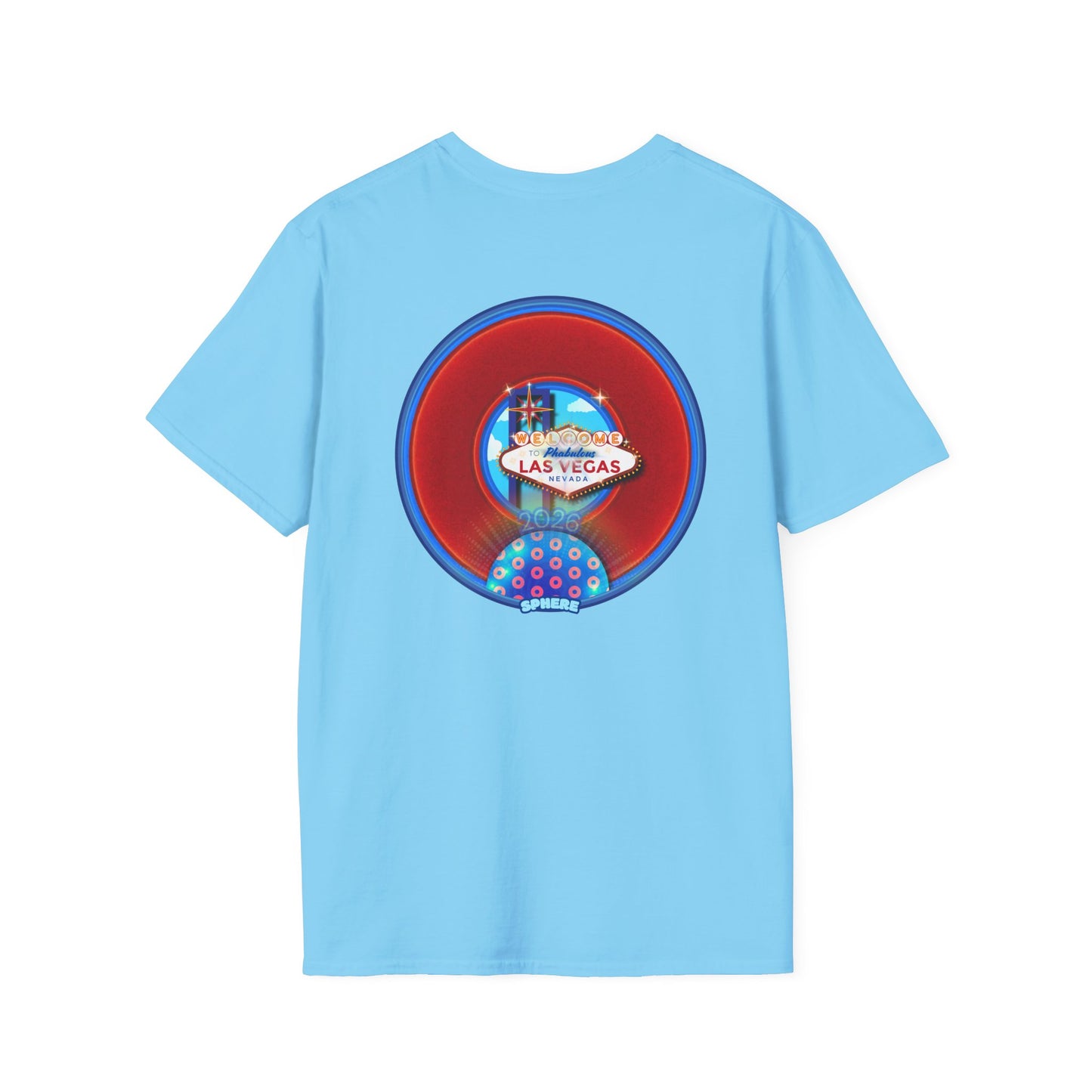 Classic Donut Tee - Unisex Soft-Style - "Viva Las Vegas Donut" - vivid red donut