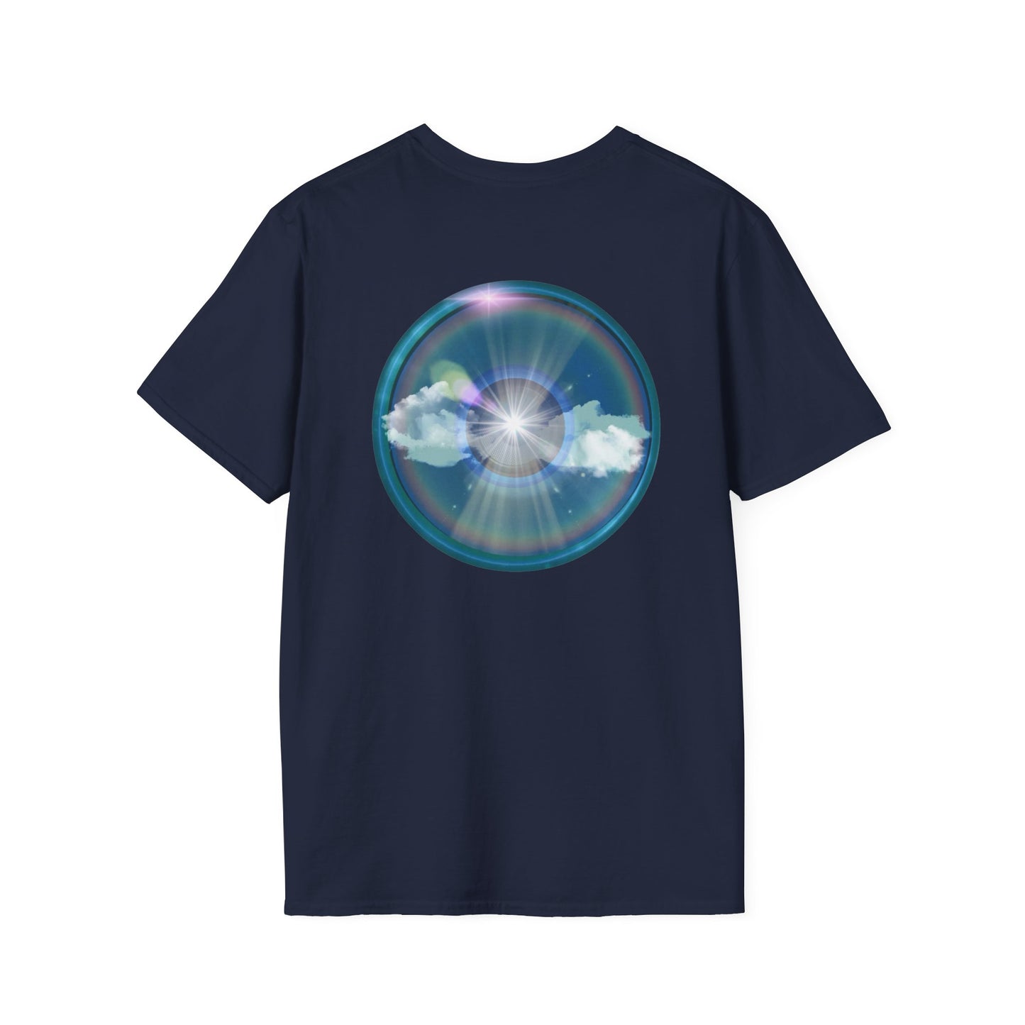 Classic Donut Tee - Unisex Soft-Style - "The Divided Donut" - variant 3 - blue donut [*50% to The Divided Sky Foundation]