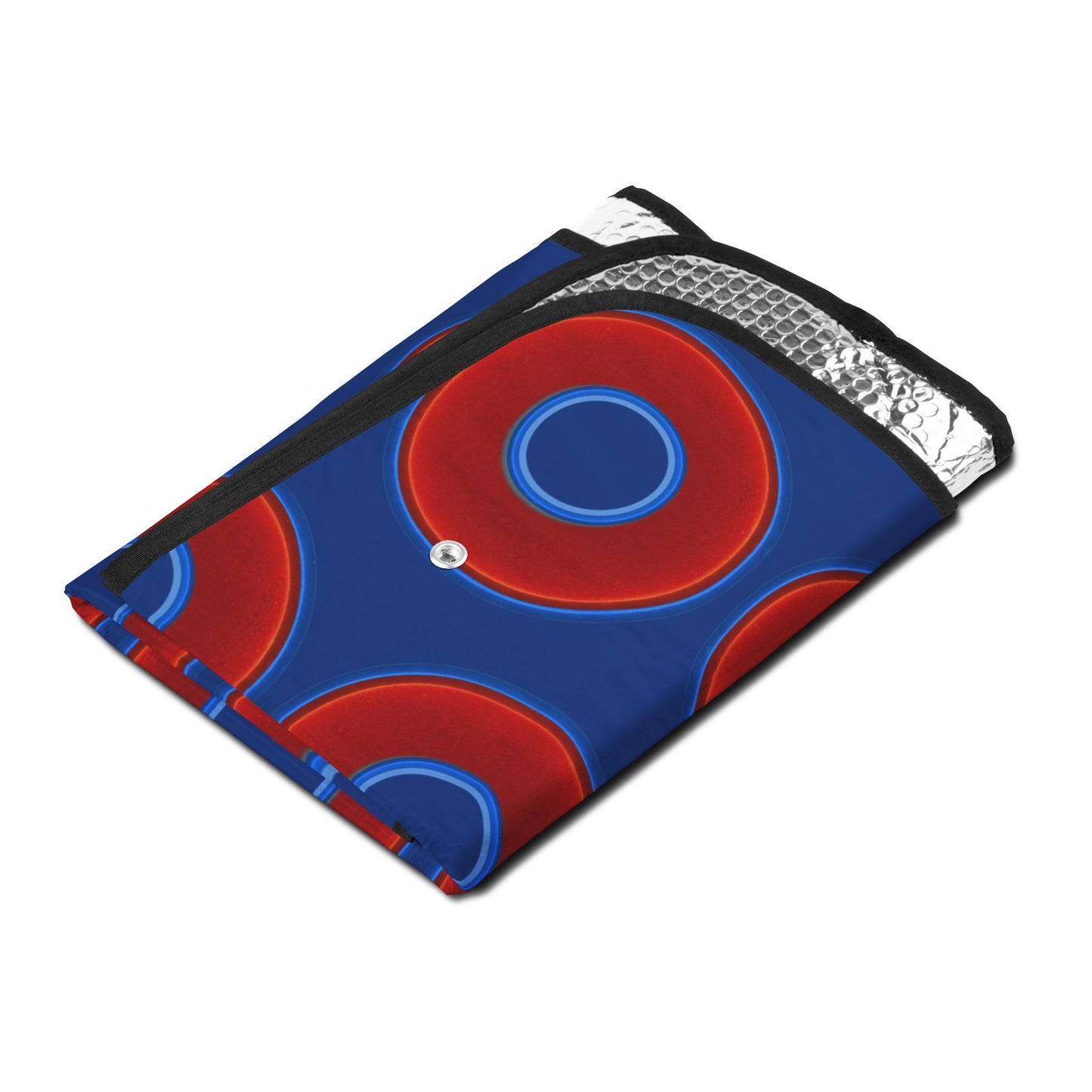 Automotive Donut Sun Shade - red vivid donuts w/dark blue background