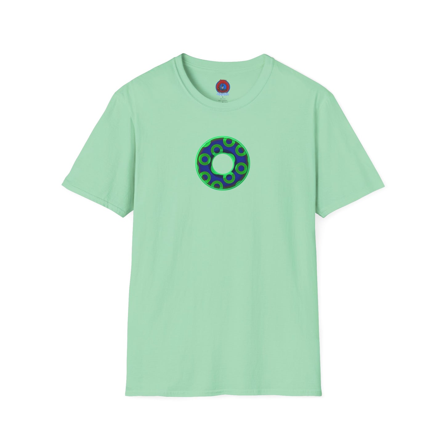 Plain Donuts/Unisex Soft-Style - "Plain Rustic Paradoxical Donuts" - light green/dark blue donuts