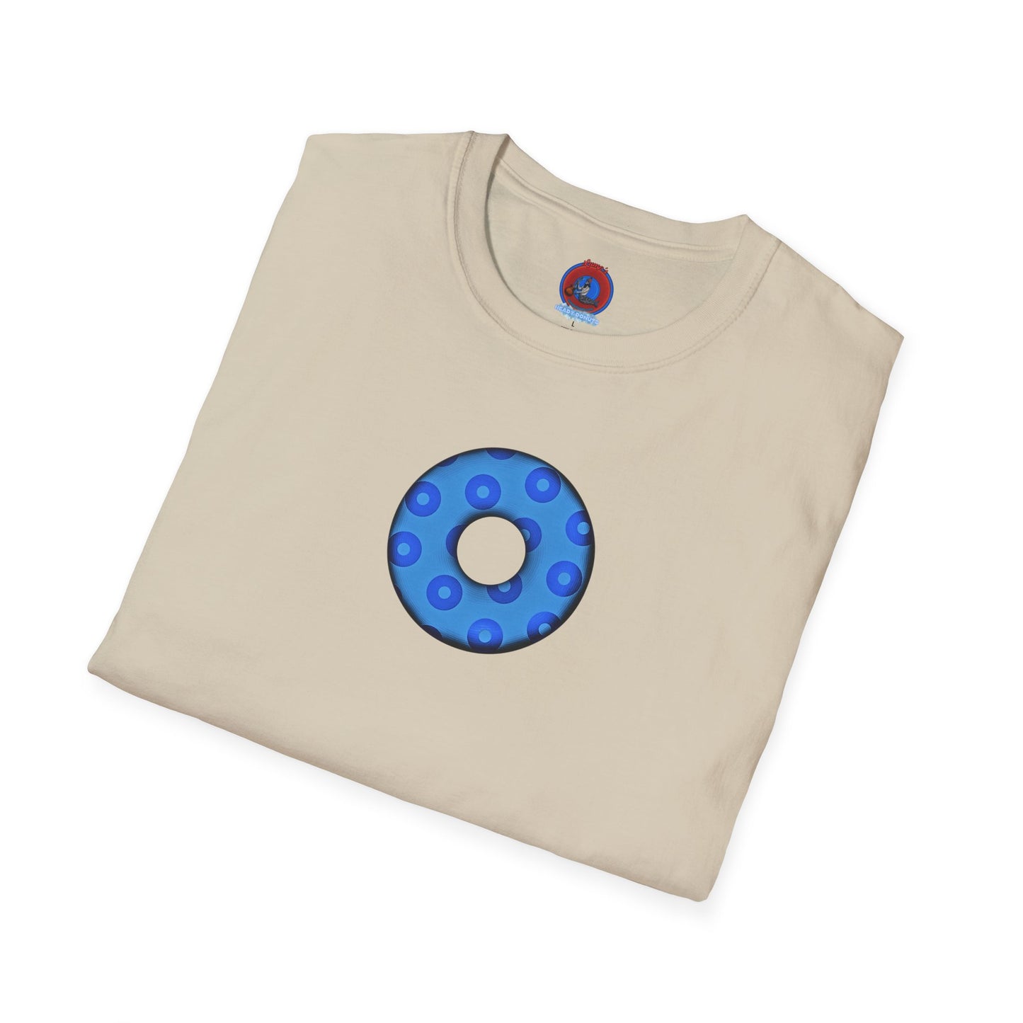 Plain Donuts/Unisex Soft-Style - "Plain Blimpy Paradoxical Donuts" - blue/light blue donuts