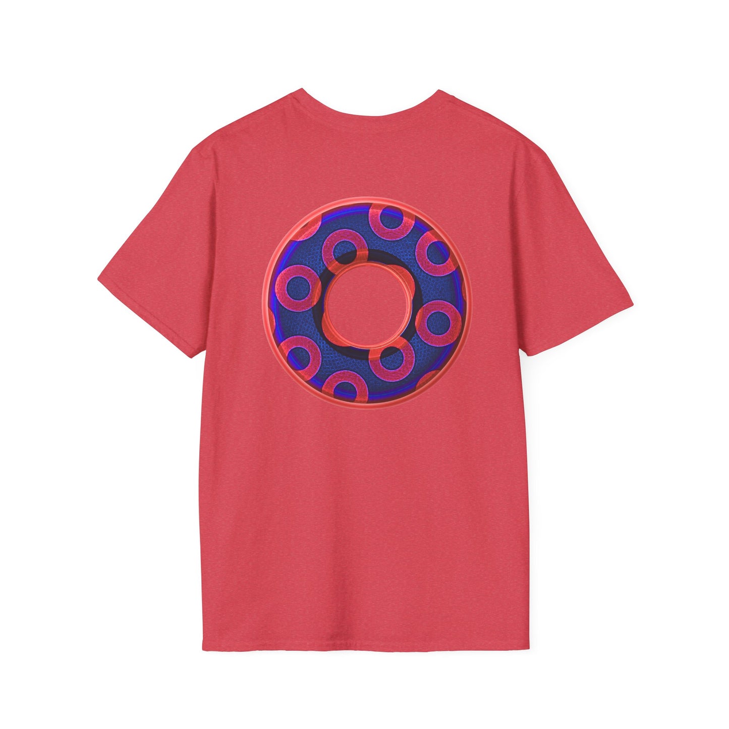 Plain Donuts/Unisex Soft-Style - "Plain Rustic Paradoxical Donuts" - red/dark royal blue donuts