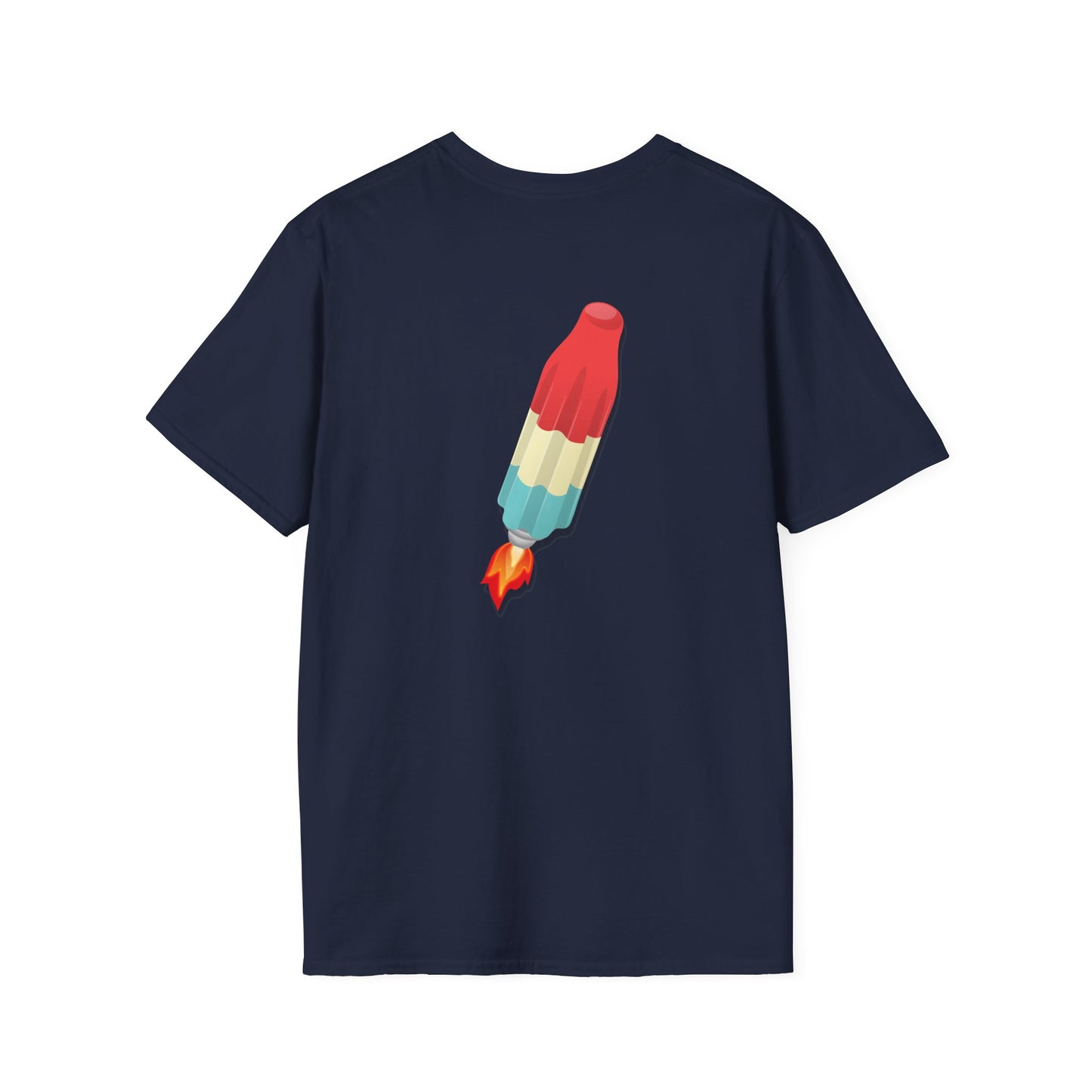 Classic Donut Tee - Unisex Soft-Style - "Blow this Popsicle Stand" - red/blue/cream - bomb pop