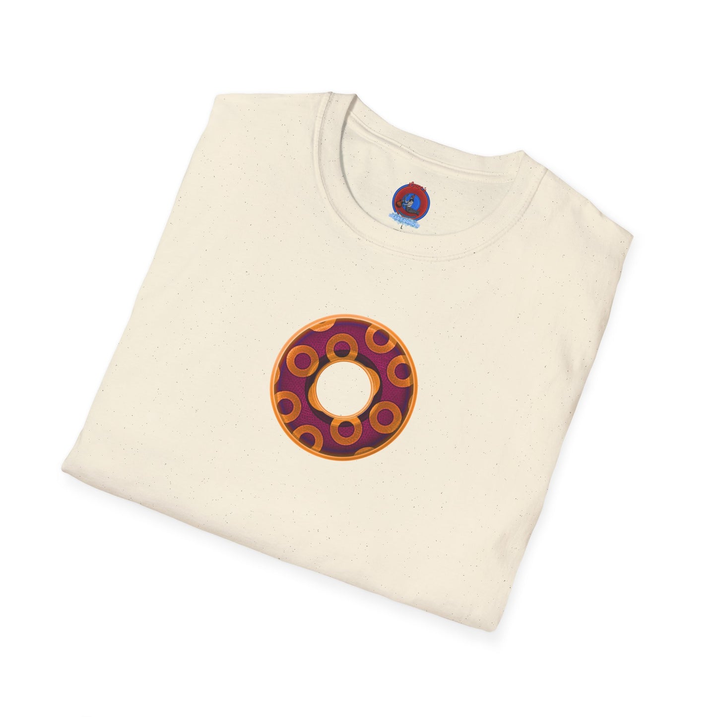Plain Donuts/Unisex Soft-Style - "Plain Rustic Paradoxical Donuts" - orange/burgundy donuts
