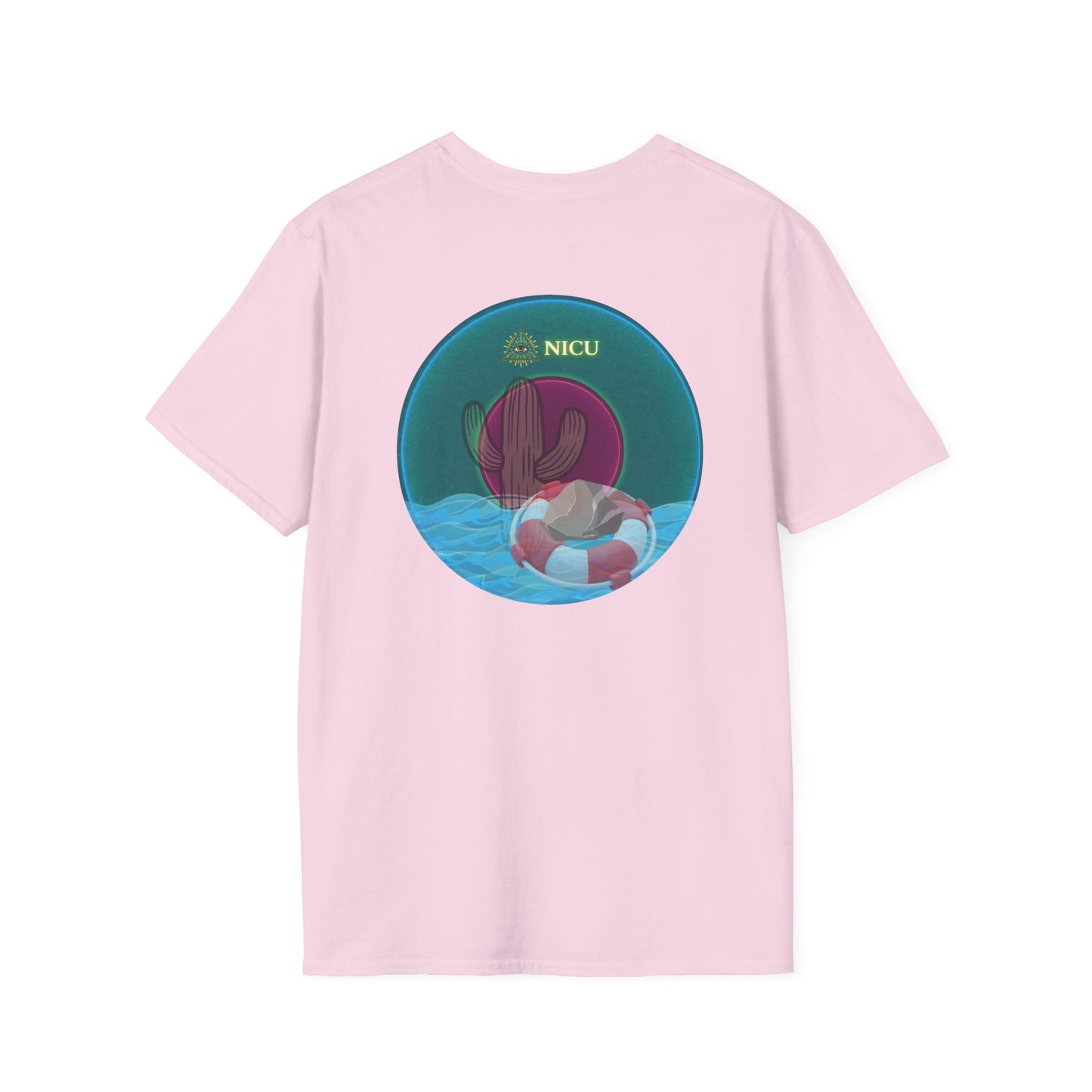 Classic Donut Tee - Unisex Soft-Style - "Masonic Donut of Rites" - series 1.0  - vivid dark teal donut