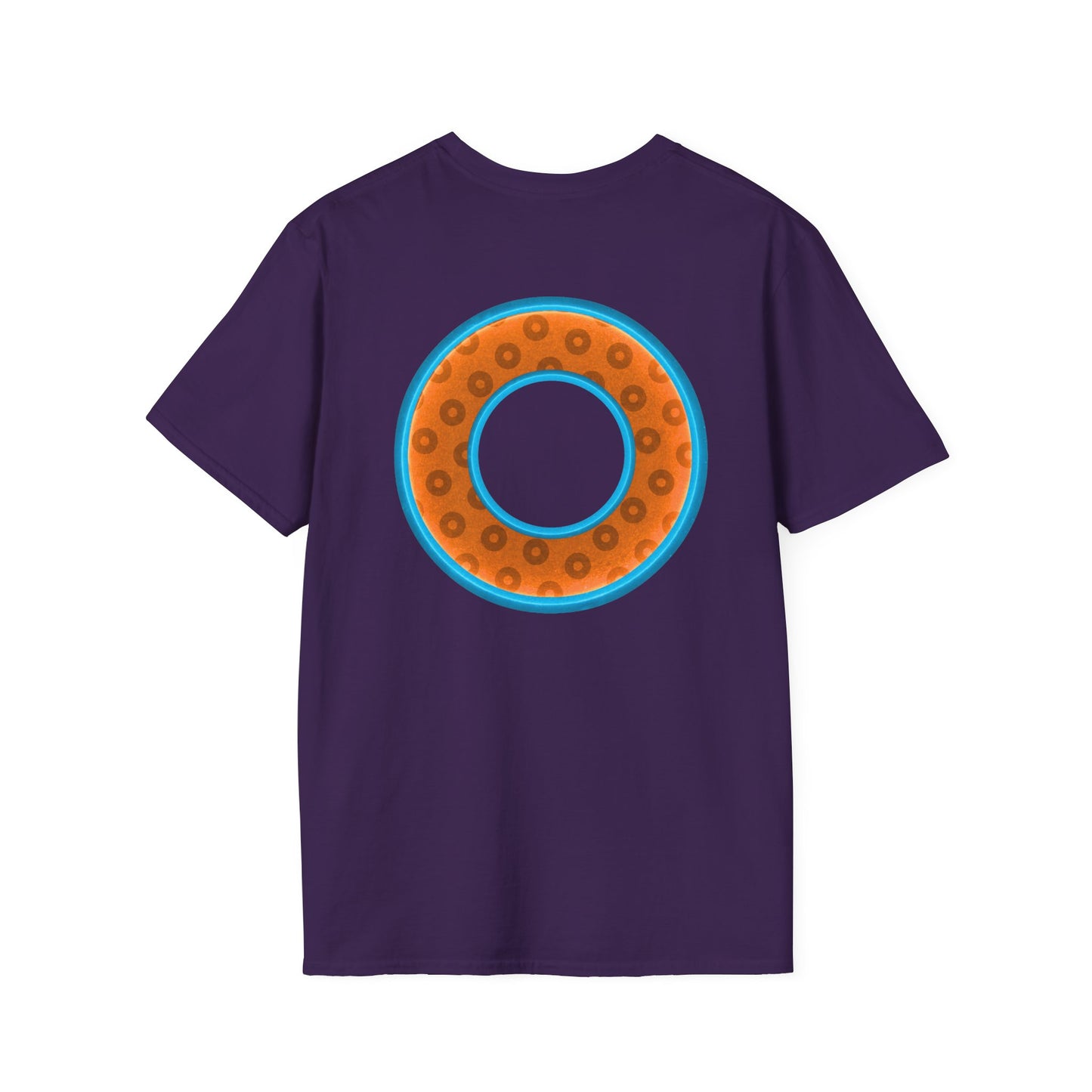Plain Donuts/Unisex Soft-Style - "Plain Wide Mouthed Paradoxical Donuts" - orange/aquamarine blue donuts