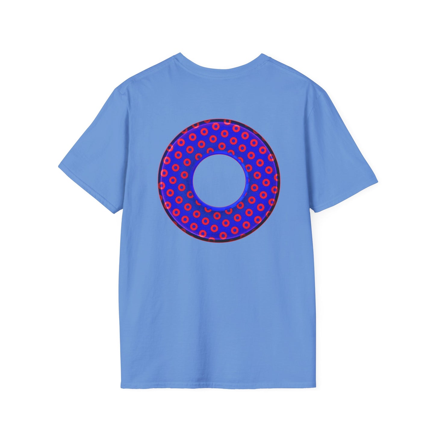 Plain Donuts/Unisex Soft-Style - "Plain Electric Paradoxical Donuts" - dark royal blue/red donuts