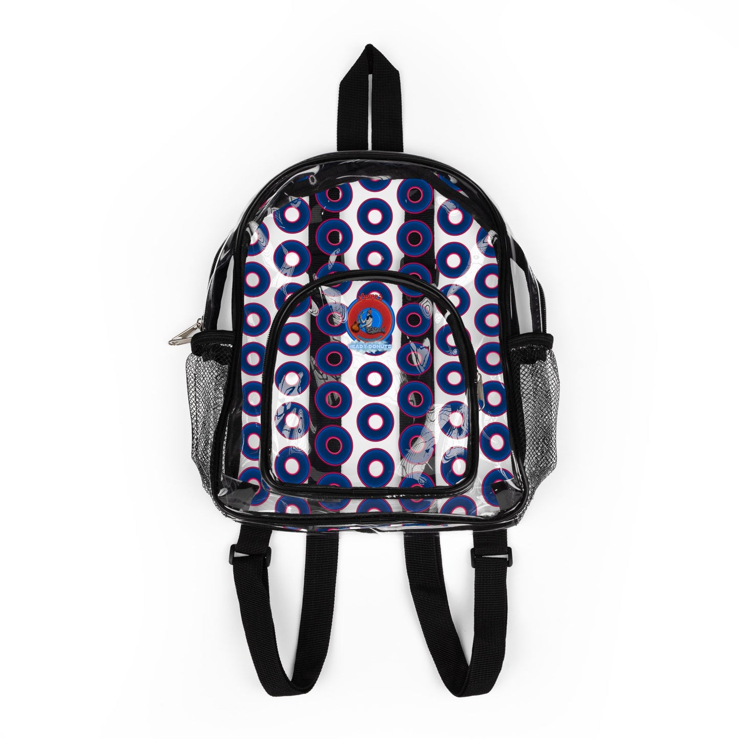 Lumpy Clear Pack/Concert Buddy - Plain Vivid Donut Print - dark blue/red magenta