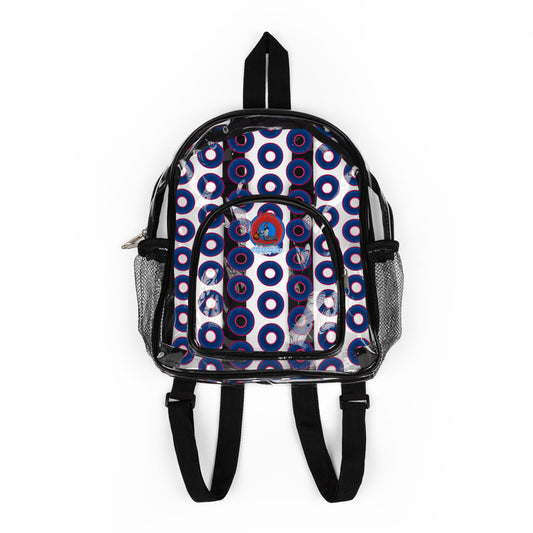 Lumpy Clear Pack/Concert Buddy - Plain Vivid Donut Print - dark blue/red magenta