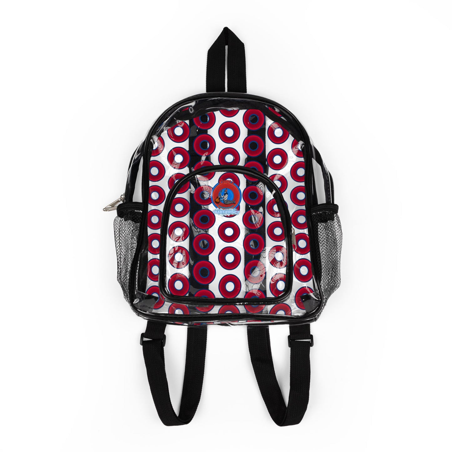 Lumpy Clear Pack/Concert Buddy - Plain Vivid Donut Print - red/dark blue