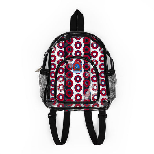 Lumpy Clear Pack/Concert Buddy - Plain Vivid Donut Print - red/dark blue