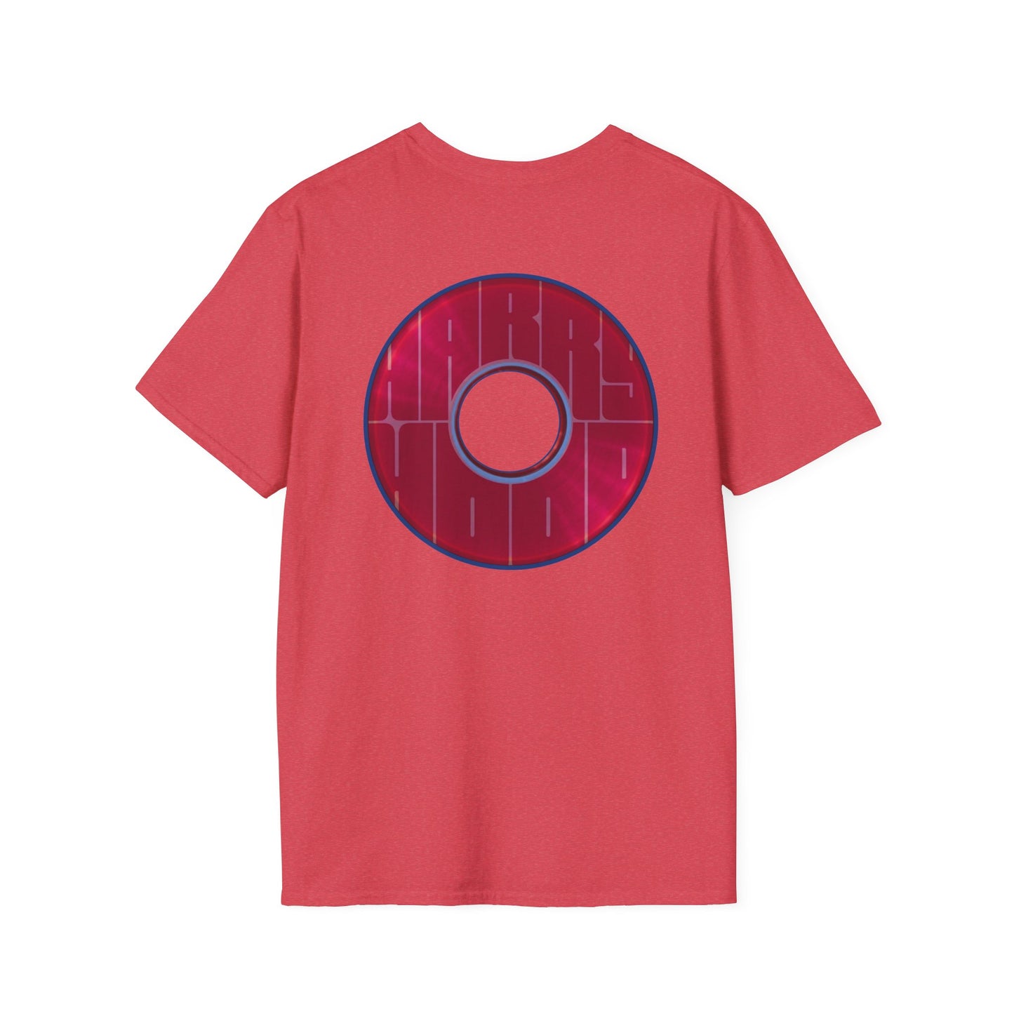 Classic Donut Tee - Unisex Soft-Style - "Harry Left His Donut Shirt" - series 1.0  - variant 1 - red/magenta donut - w/hole
