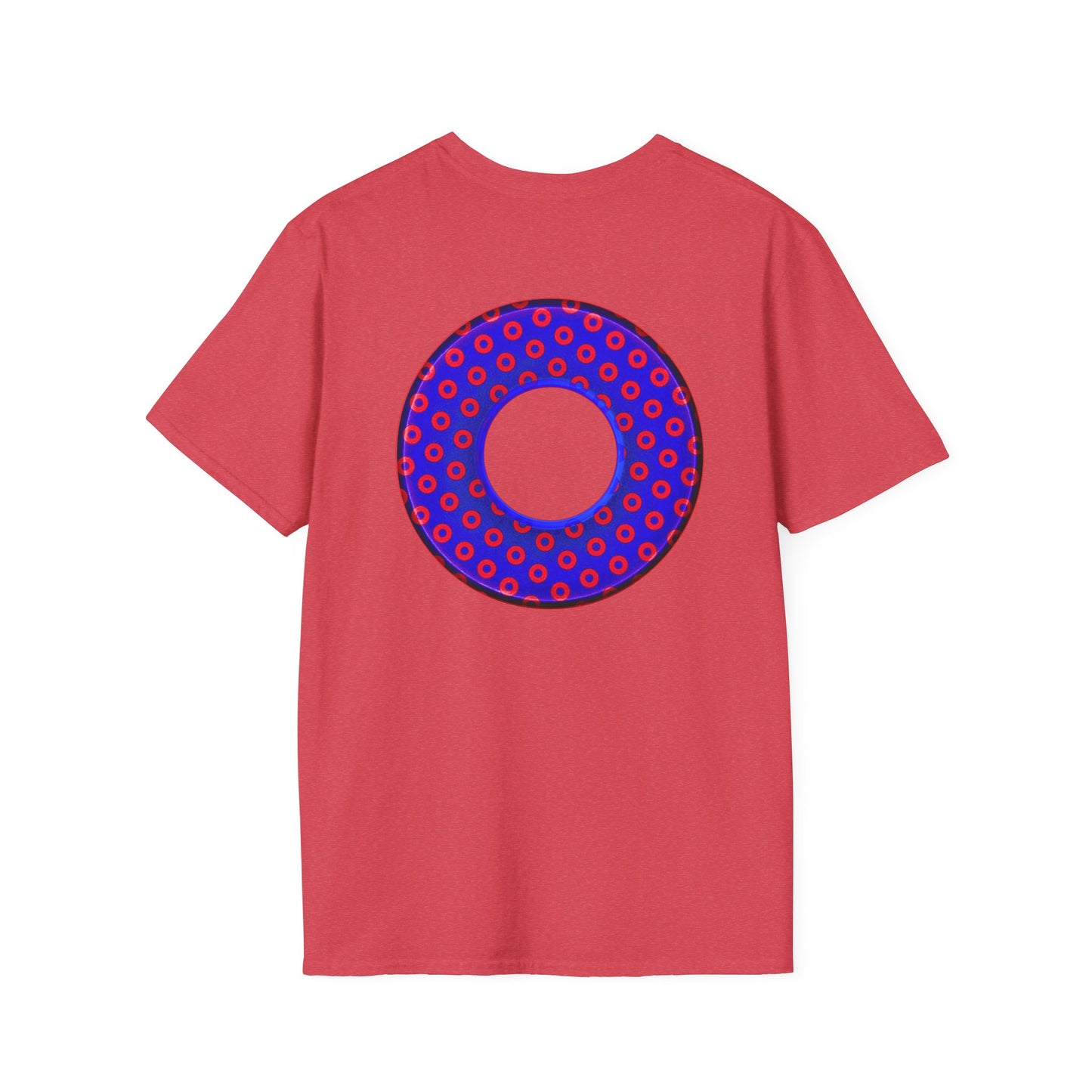 Plain Donuts/Unisex Soft-Style - "Plain Electric Paradoxical Donuts" - dark royal blue/red donuts