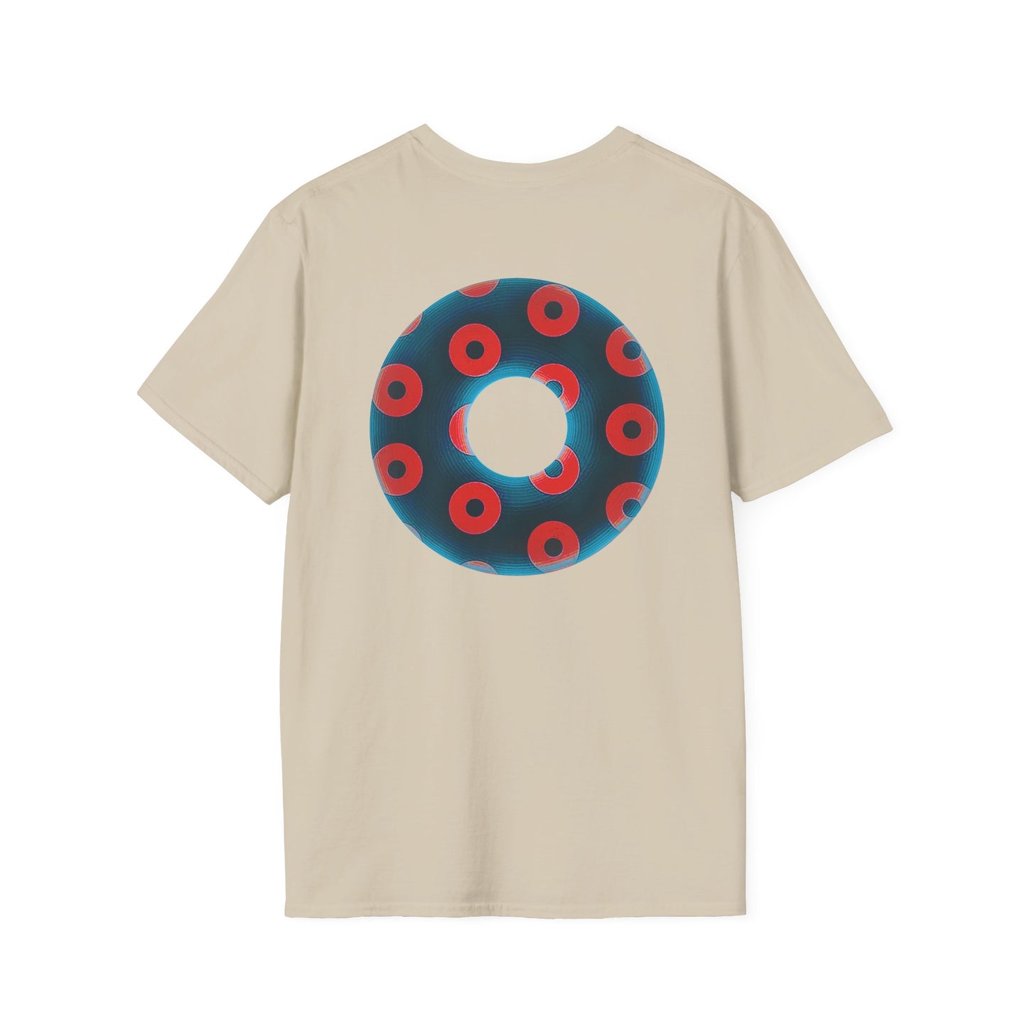 Plain Donuts/Unisex Soft-Style - "Plain Blimpy Paradoxical Donuts" - steel blue/red donuts