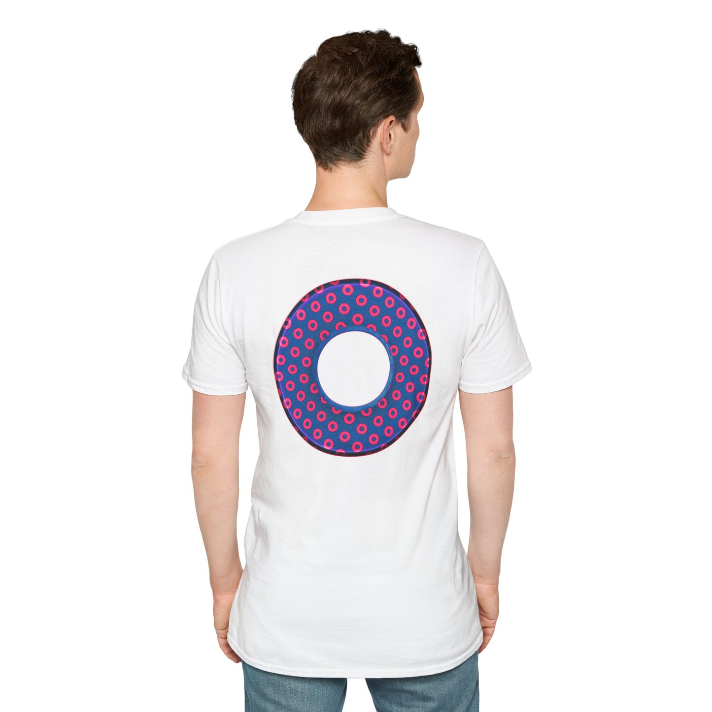Plain Donuts/Unisex Soft-Style - "Plain Electric Paradoxical Donuts" - hot pink/navy blue donuts