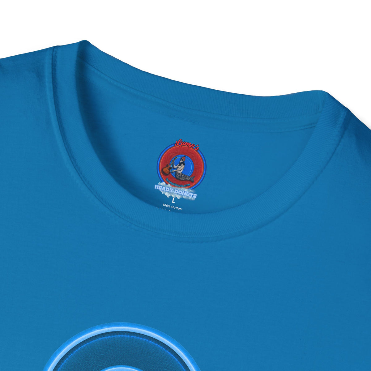 Classic Donut Tee - Unisex Soft-Style - "The Story of the Donut - a Ghostly Good Time" - variant 2 - blue/light blue rustic donut