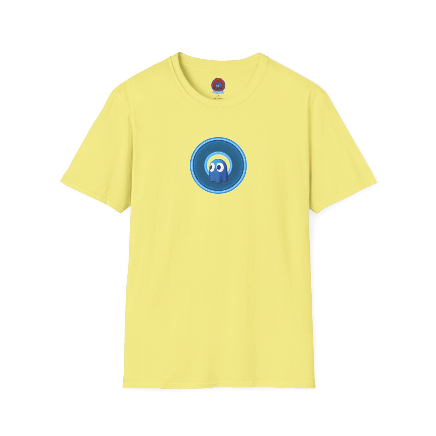 Classic Donut Tee - Unisex Soft-Style - "The Story of the Donut - a Ghostly Good Time" - variant 2 - blue/light blue rustic donut
