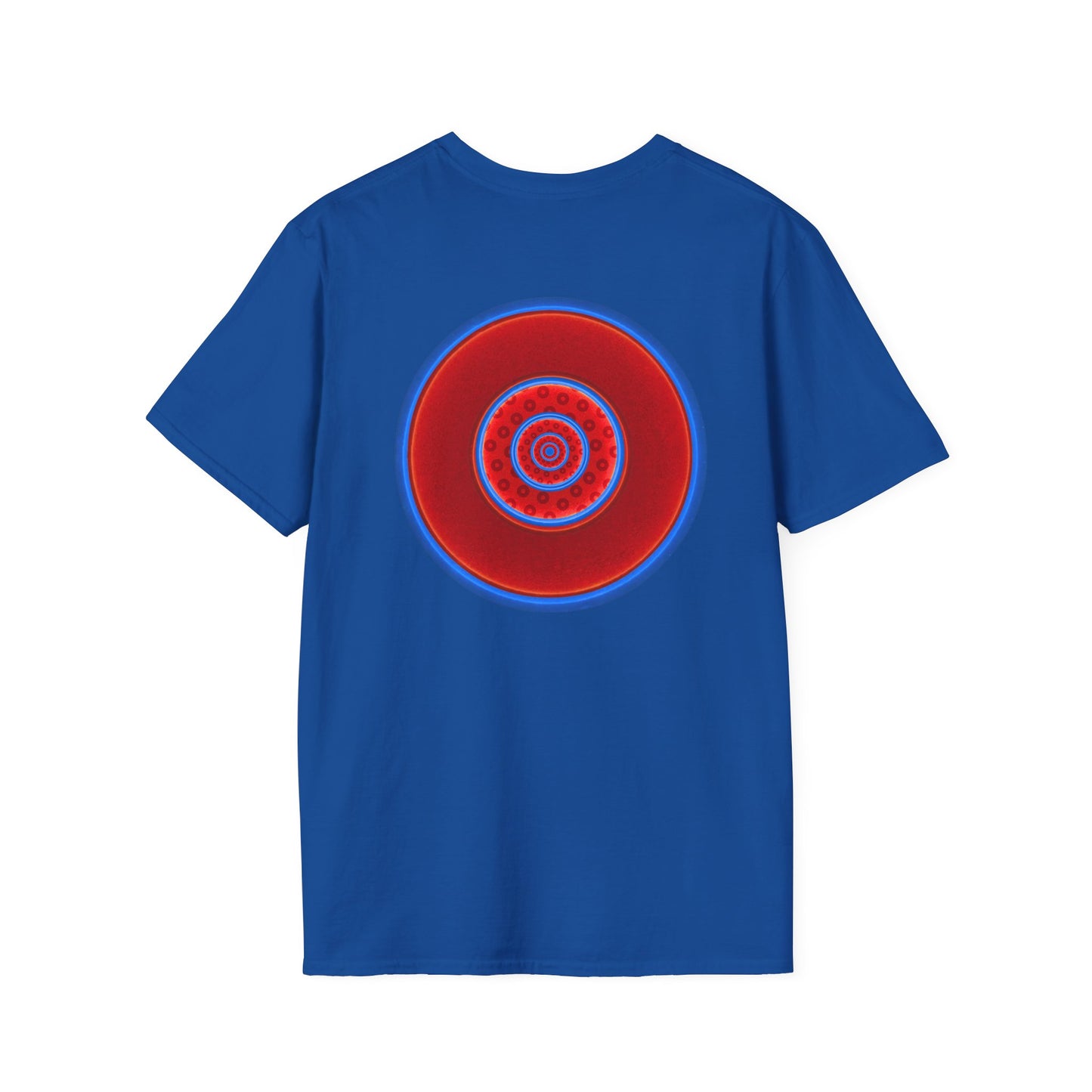 Classic Donut Tee - Unisex Soft-Style - "Spinning in Circles" - vivid paradox donut pattern