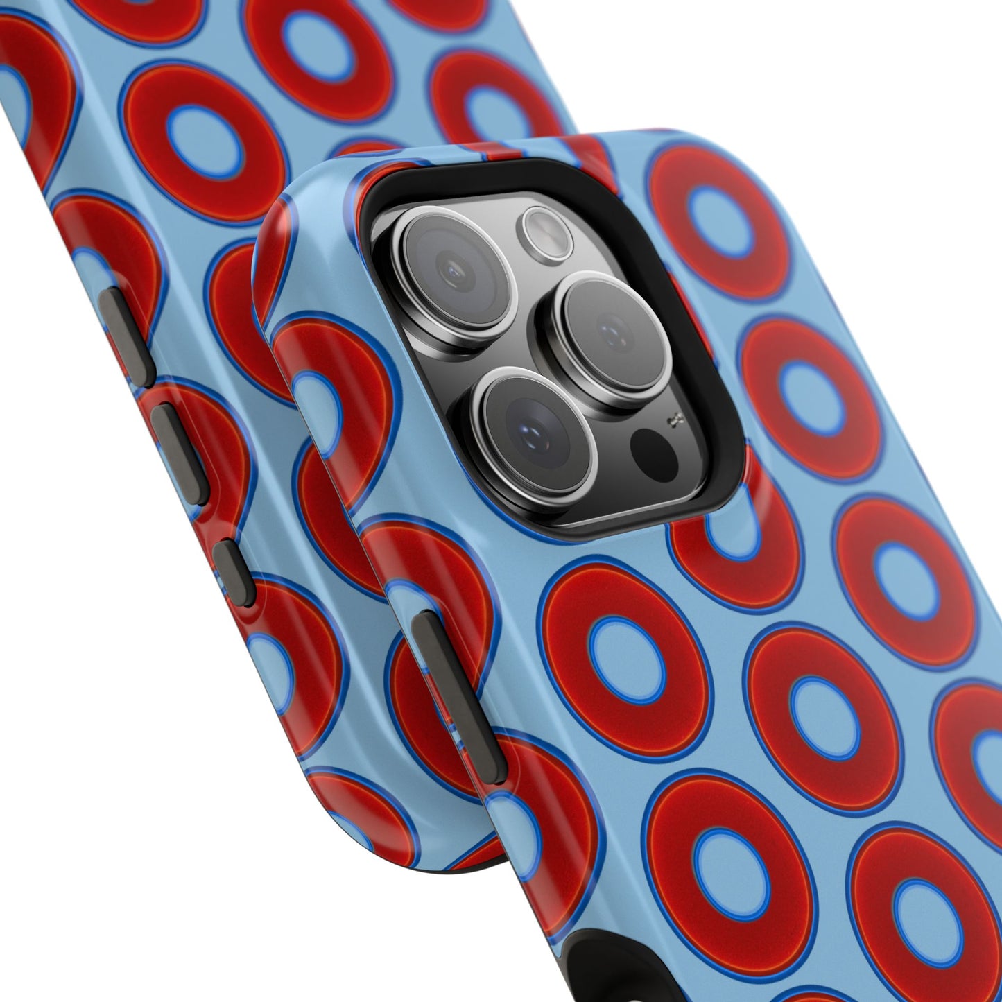 Magnetic Tough Donut Case - red vivid donut print w/sky blue background