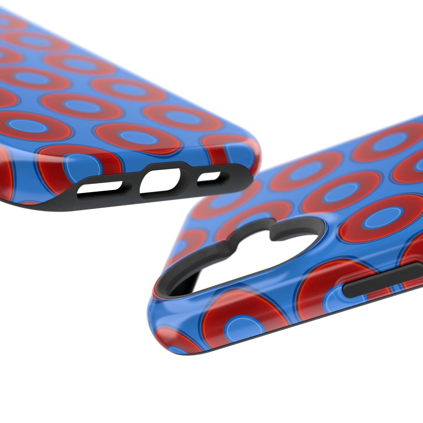 Magnetic Tough Donut Case - red vivid donut print w/light royal blue background