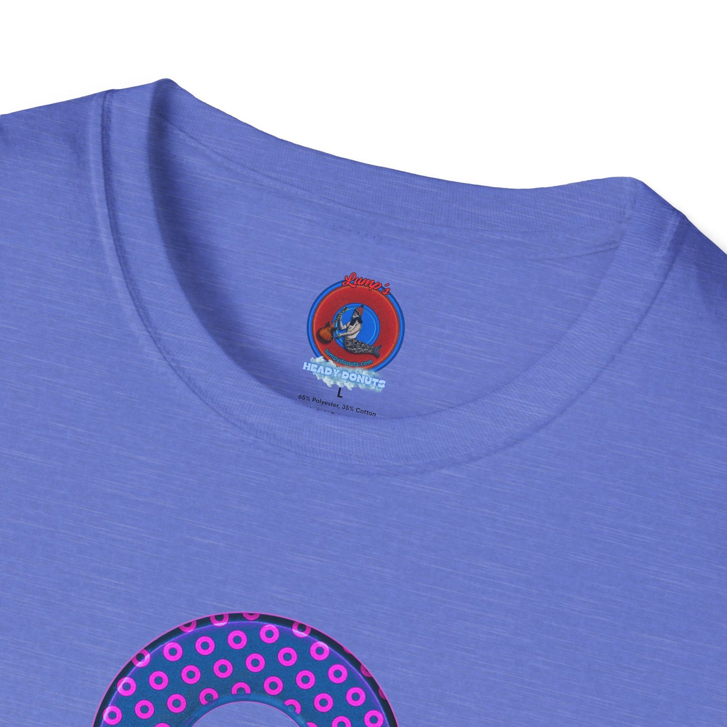 Plain Donuts/Unisex Soft-Style - "Plain Electric Paradoxical Donuts" - pink/dark blue donuts