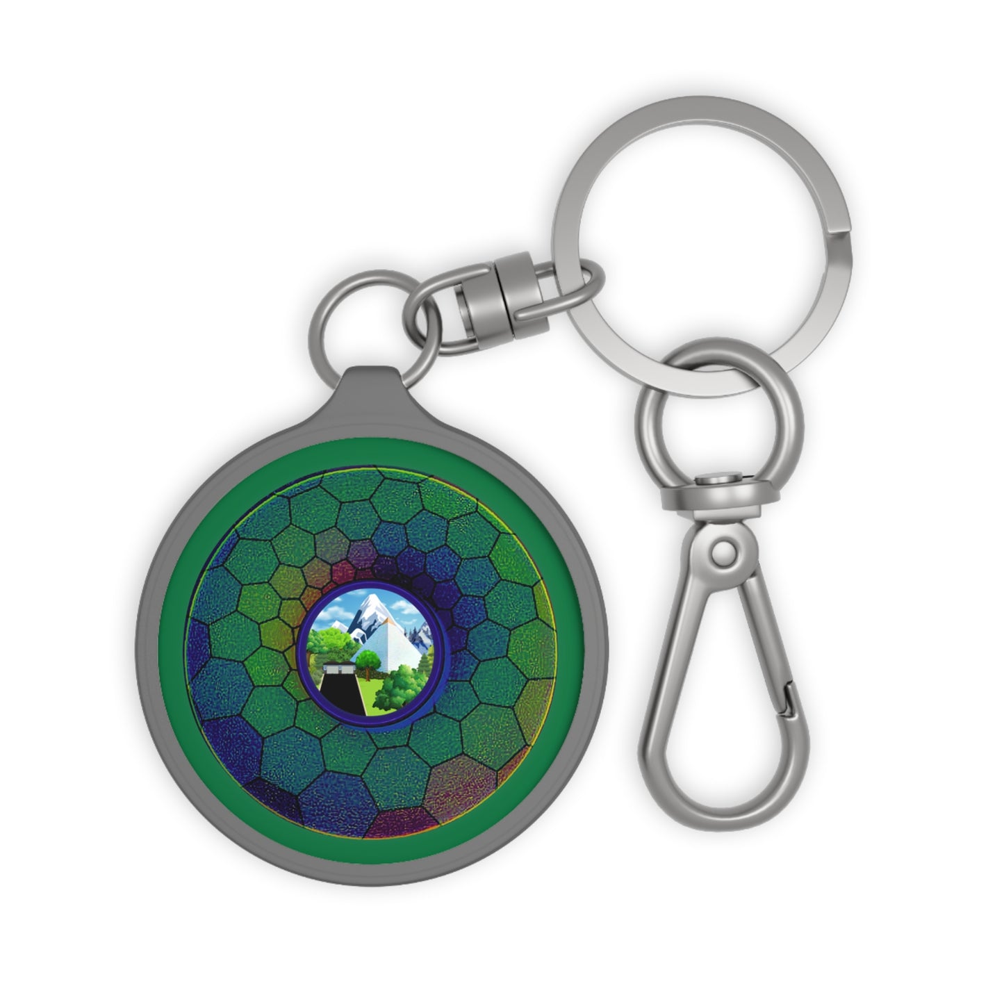 Lumpy Donut Keychain - "Mansions of South Park Donut" - series 1.0 - variant 1 - green hexadonut