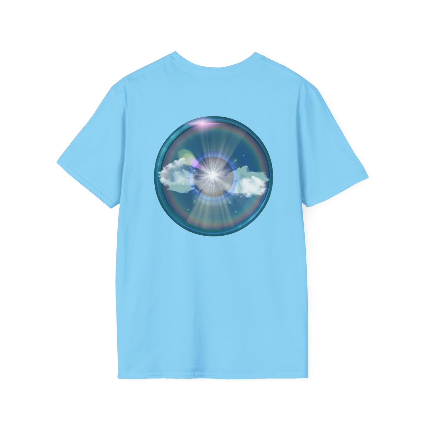 Classic Donut Tee - Unisex Soft-Style - "The Divided Donut" - variant 3 - blue donut [*50% to The Divided Sky Foundation]