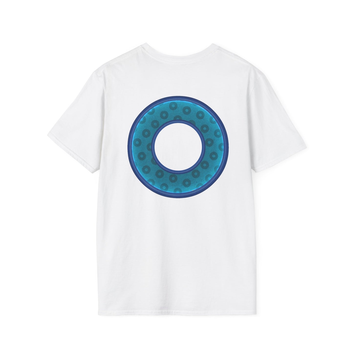 Plain Donuts/Unisex Soft-Style - "Plain Wide Mouthed Paradoxical Donuts" - aquamarine/dark blue donuts