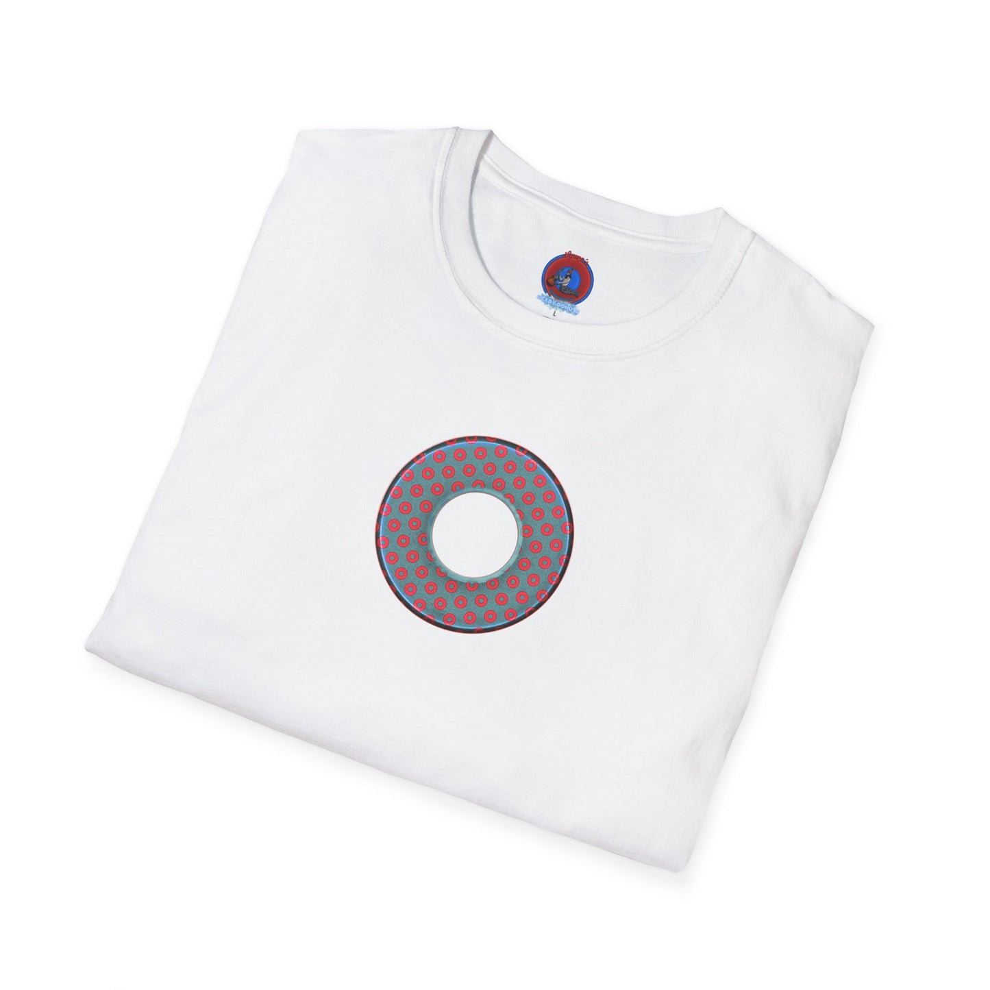 Plain Donuts/Unisex Soft-Style - "Plain Electric Paradoxical Donuts" - steel blue/red donuts
