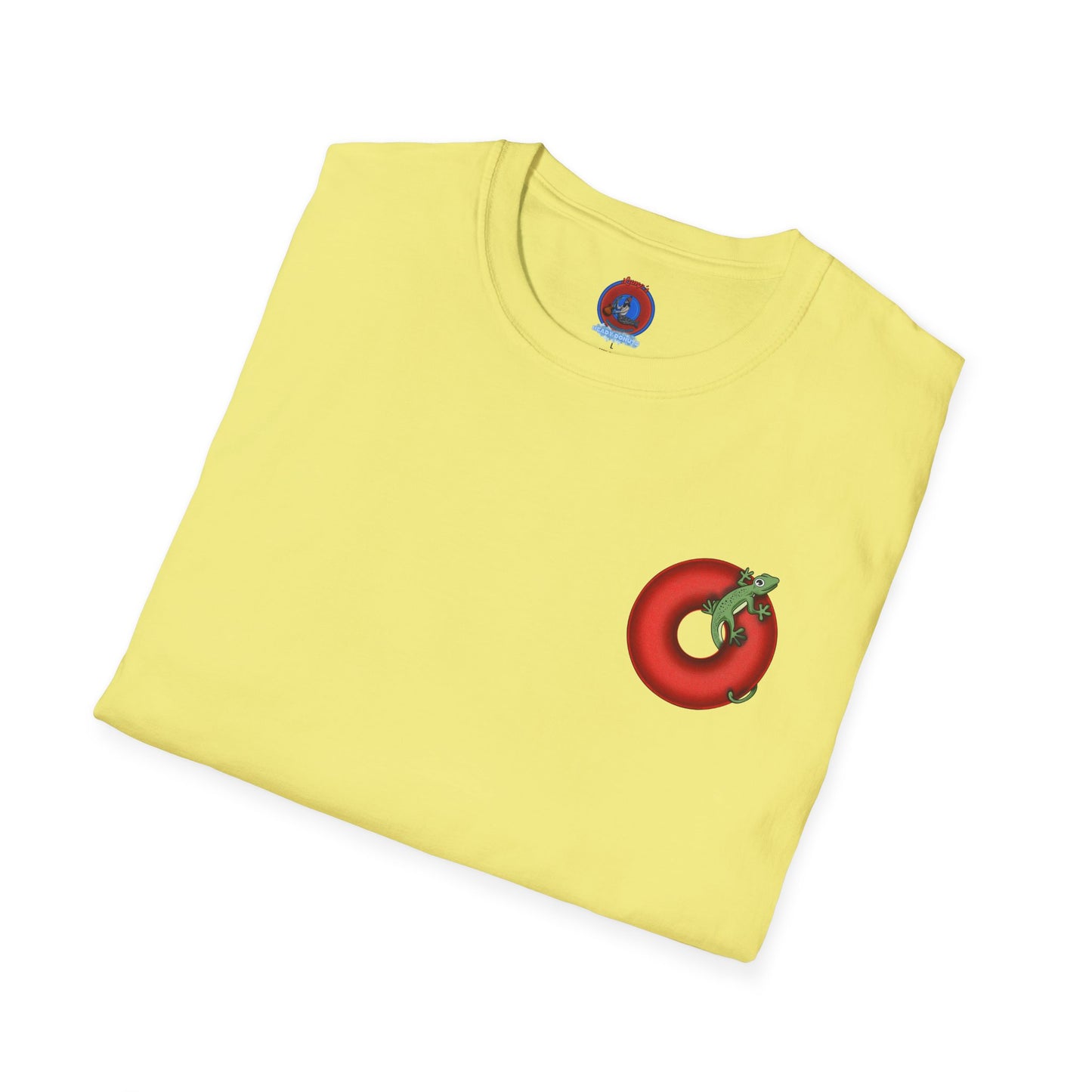 Classic Donut Tee - Unisex Soft-Style - "Practically Extinct Tee Shirt" - plump vivid red donut - variant 1