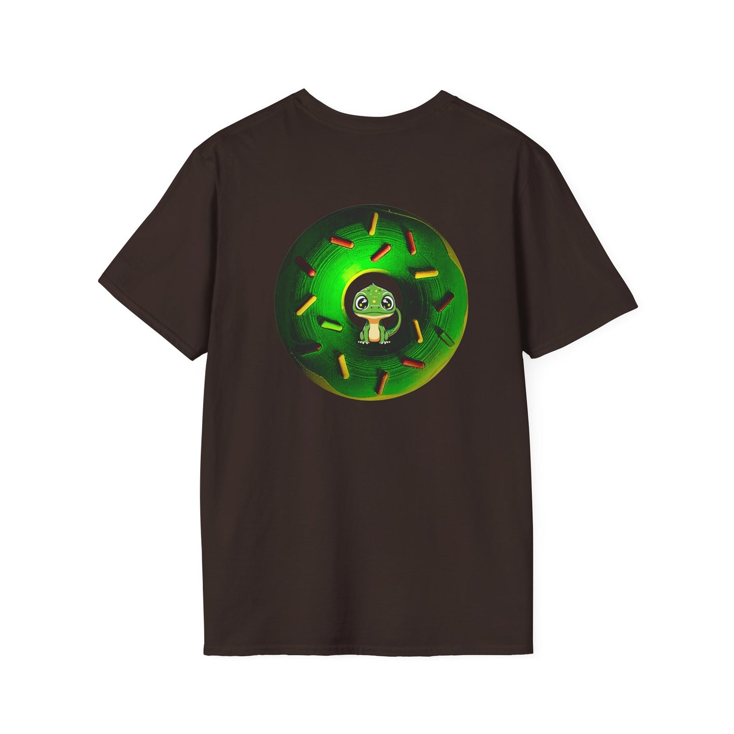 Classic Donut Tee - Unisex Soft-Style - "Baby Rutherford" - green donut - series 1.0